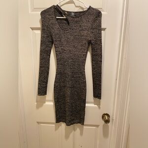 Elegant Gray Knit Dress